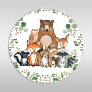 Wooden printed forest animals party Printed wood (mdf) View 1 2