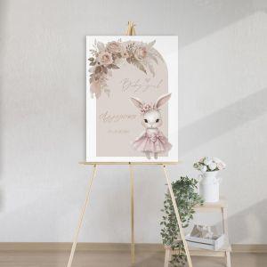 Πίνακας σε καμβά βάπτισης, Baby bunny girl 2
