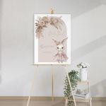 Canvas print welcome baptism,Baby bunny girl