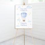 Canvas printwelcome to my baptism , hot air balloon watercolor