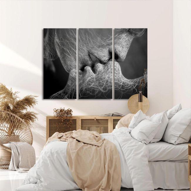 Πίνακας σε καμβά Roots gray, τρίπτυχος