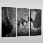 Πίνακας σε καμβά Roots gray, τρίπτυχος