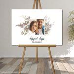 Canvas print Wedding decoration Floral frame II with photo