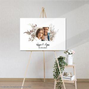 Canvas print Wedding decoration Floral frame II with photo 2
