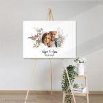 Canvas print Wedding decoration Floral frame II with photo