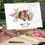 Canvas print Wedding decoration Floral frame II with photo