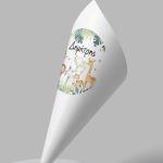 Paper candy cones Animals in a jeep