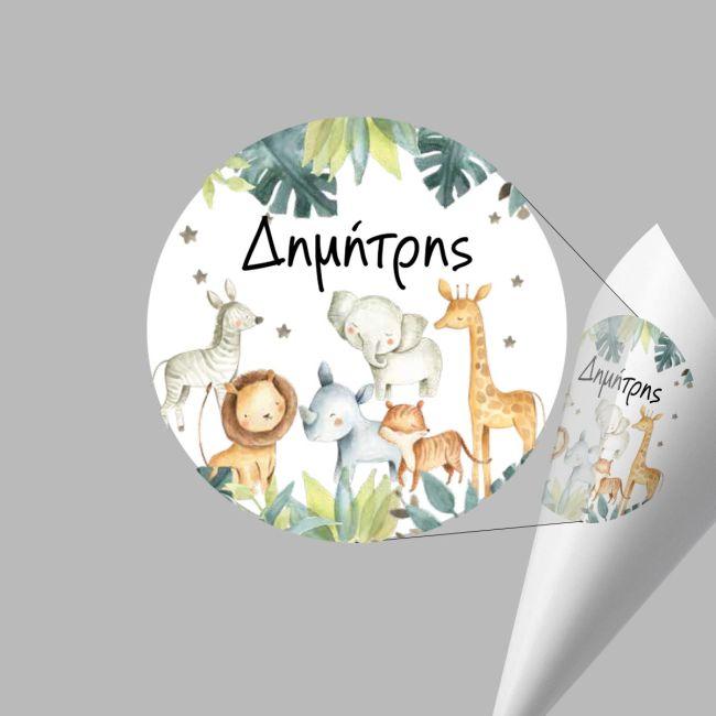 Paper candy cones Animals in a jeep