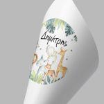 Paper candy cones Animals in a jeep