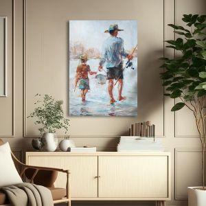 Canvas print Father and son fishing View 1 2