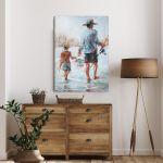 Canvas print Father and son fishing