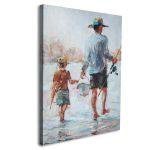 Canvas print Father and son fishing