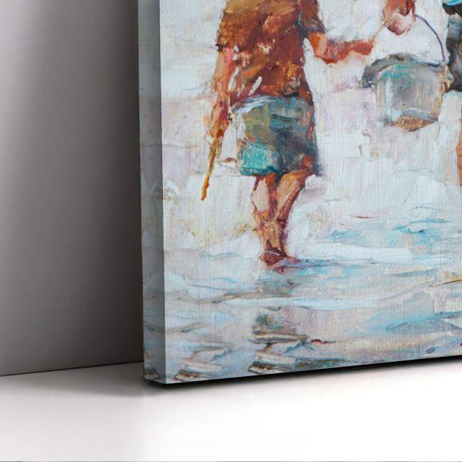 Canvas print Father and son fishing