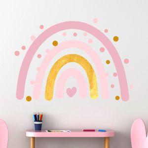 Wall stickerpink gold tones rainbow
