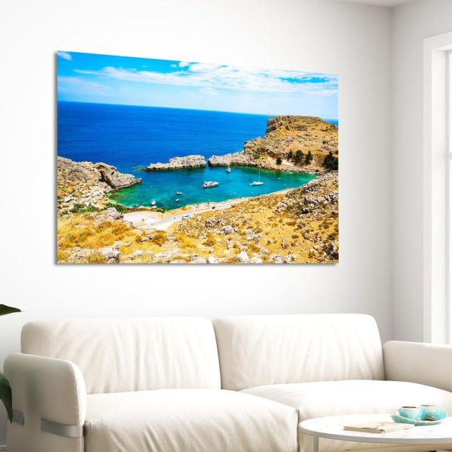 Canvas printBeautiful bay with sand beaches on Rhodes Island