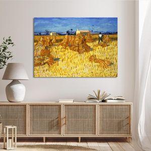 Πίνακας ζωγραφικής  Harvest in Provence Vincent van Gogh Καμβάς τελαρωμένος Όψη 1 2