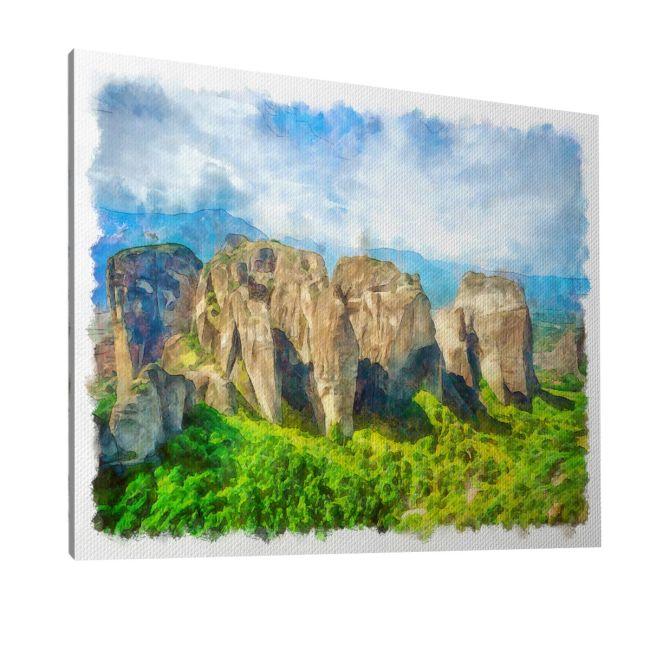 Πίνακας σε καμβά Μετέωρα, Painted Meteora