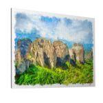 Πίνακας σε καμβά Μετέωρα, Painted Meteora