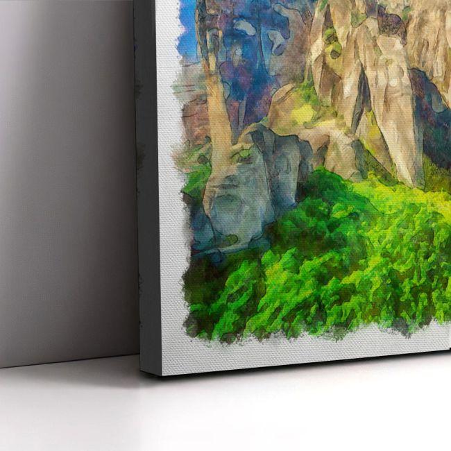 Πίνακας σε καμβά Μετέωρα, Painted Meteora