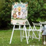 Canvas printwelcome to my baptism, Safari animals with photo 2