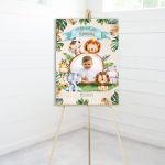 Canvas printwelcome to my baptism, Safari animals with photo 3