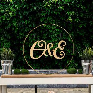 Wooden circle couple names