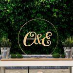 Wooden circle couple names