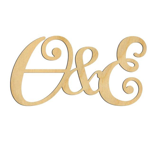 Wooden circle couple names