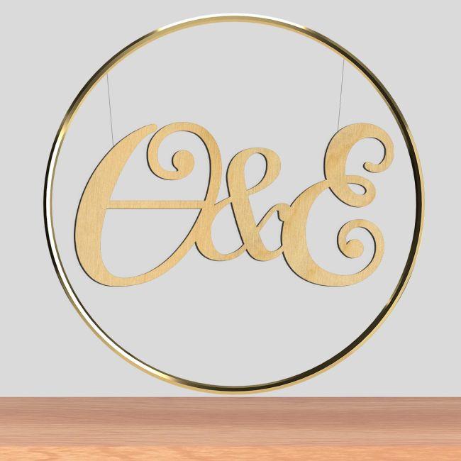 Wooden circle couple names
