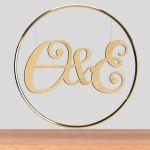 Wooden circle couple names