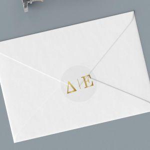 Stickers labelsmarriage initials circle gold