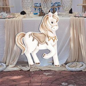 Wooden printed figure, cute watercolor lion