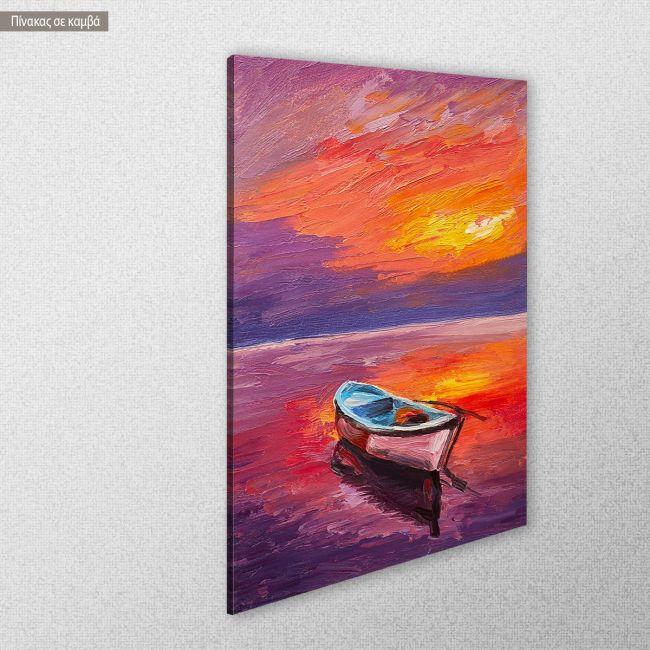 Πίνακας σε καμβά ψαρόβαρκα, Boat on the sea