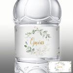 Sticker labelVintage leaves gold name