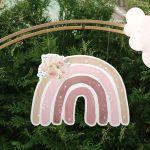 Wooden printed figure , Rainbow boho 4