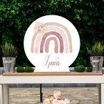 Wooden printed sign, Boho rainbow 4