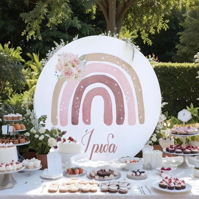 Wooden printed sign, Boho rainbow 4