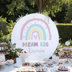 Wooden printed sign, Rainbow pastel pink 2