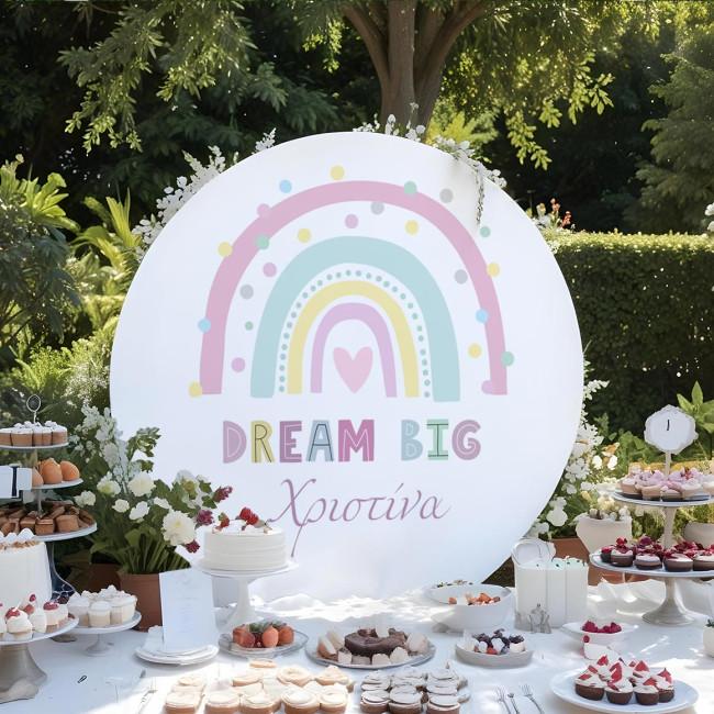 Wooden printed sign, Rainbow pastel pink