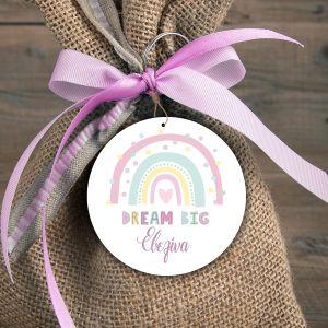 Wooden print, Rainbow pink pale