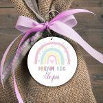 Ξύλινο για μπομπονιέρα, Ουράνιο τόξο ροζ παστέλ