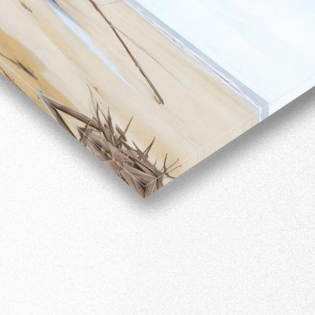 Canvas print Boats on shore, panoramic