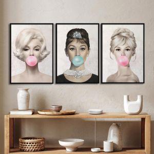 Bubble gum legends II, three panels poster