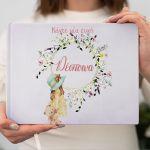 Wishes book, Vintage little girl and flowers