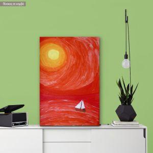 Πίνακας σε καμβά ήλιος, καράβι, Sailing to the sun