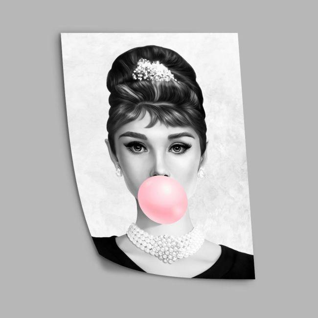 Audrey Hepburn bubble gum, poster