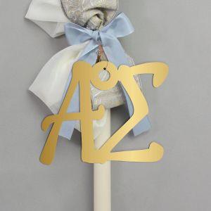 Acrylic gold sign, Initials 2
