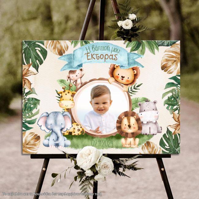 Canvas print Vaptism welcome, Balloons bear 2