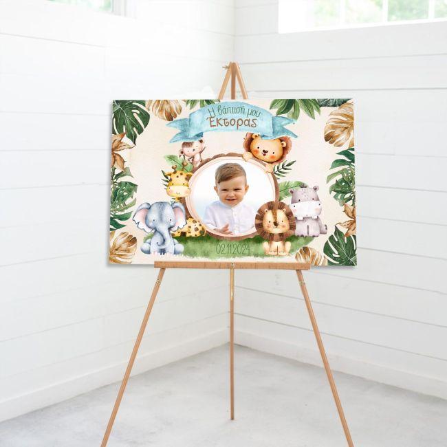 Canvas print Vaptism welcome, Balloons bear 2