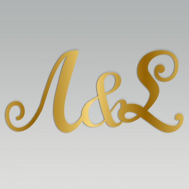 Metalic circle and Golden Plexi initials